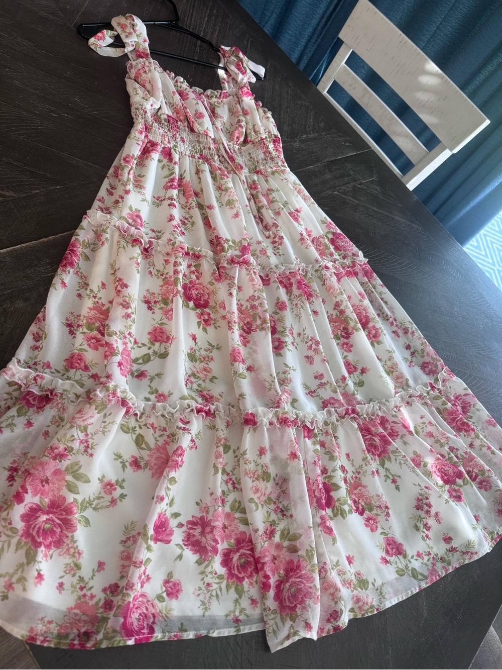 Trixxi White Sundress with Pink Floral Print